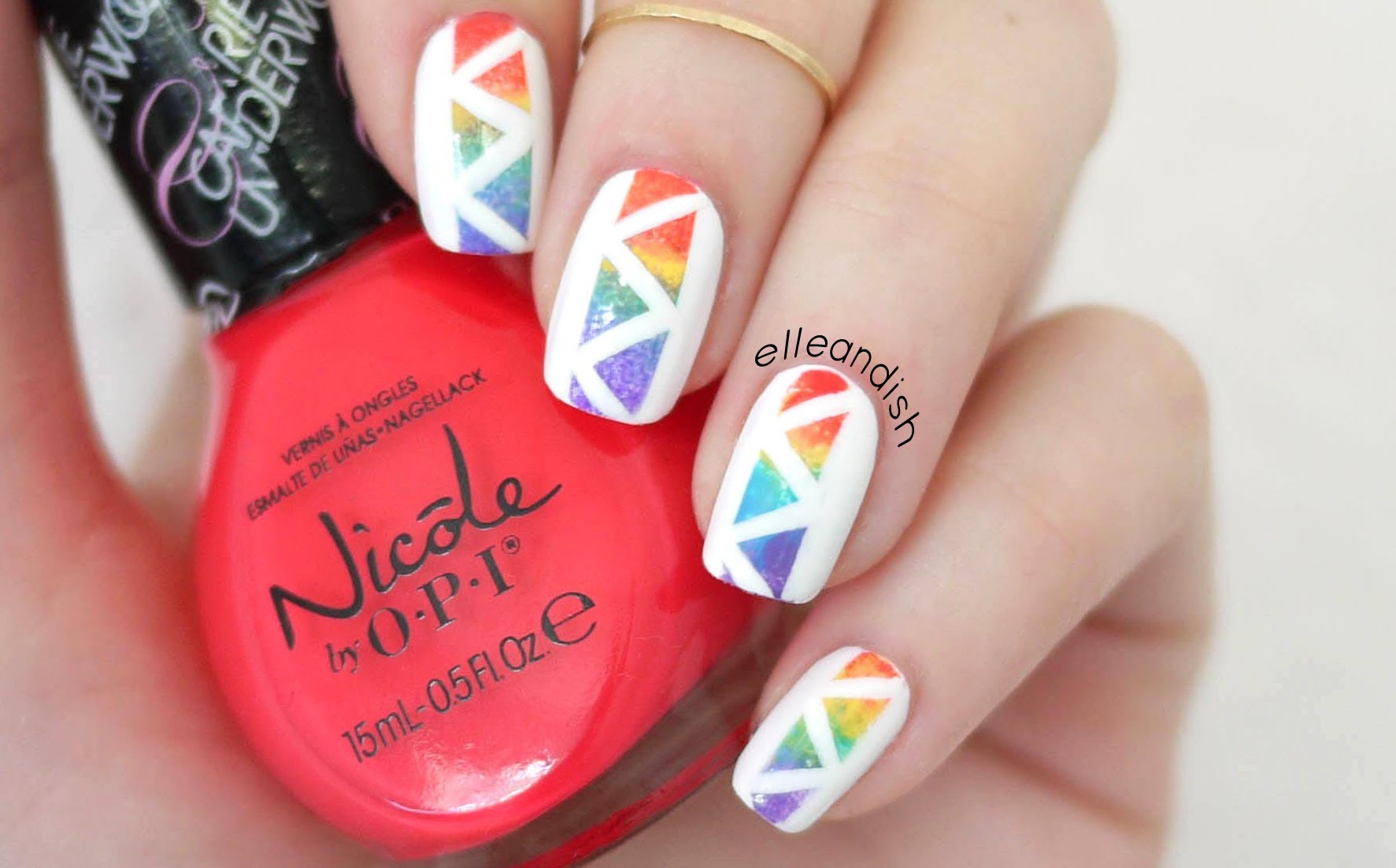 Rainbow Archives Manicure It Try Out This Awesome Geometric Rainbow Nail Design