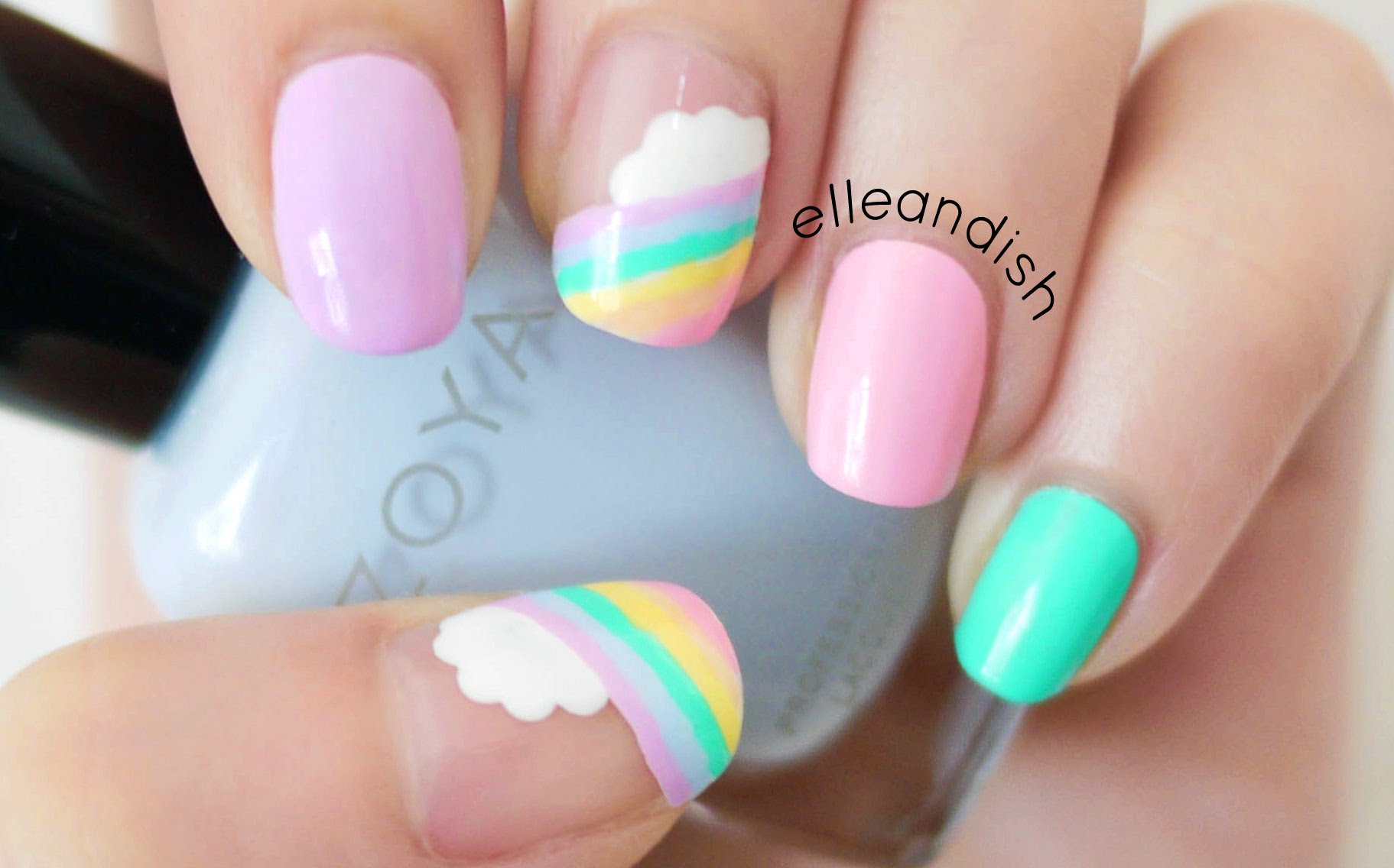 Try Out This Easy Gorgeous Rainbow Cloud Nail Design! Try Out This Easy Gorgeous Rainbow Cloud Nail Design!