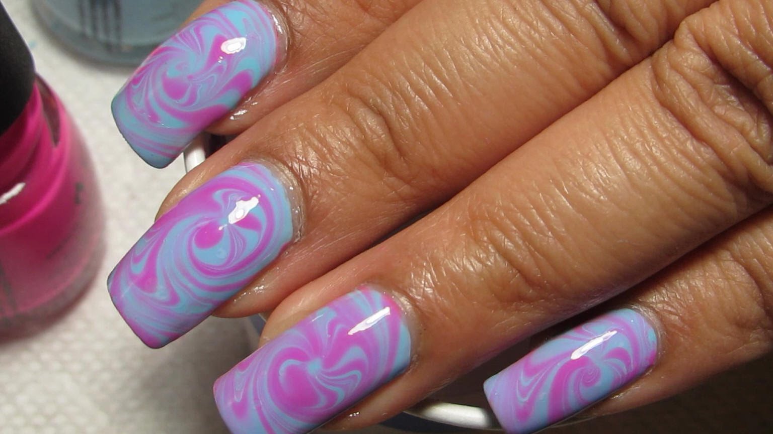 Cotton Candy Swirl Water Marble Nail Art Tutorial (Water Marble March 2015 #7) Cotton Candy Swirl Water Marble Nail Art Tutorial (Water Marble March 2015 #7)