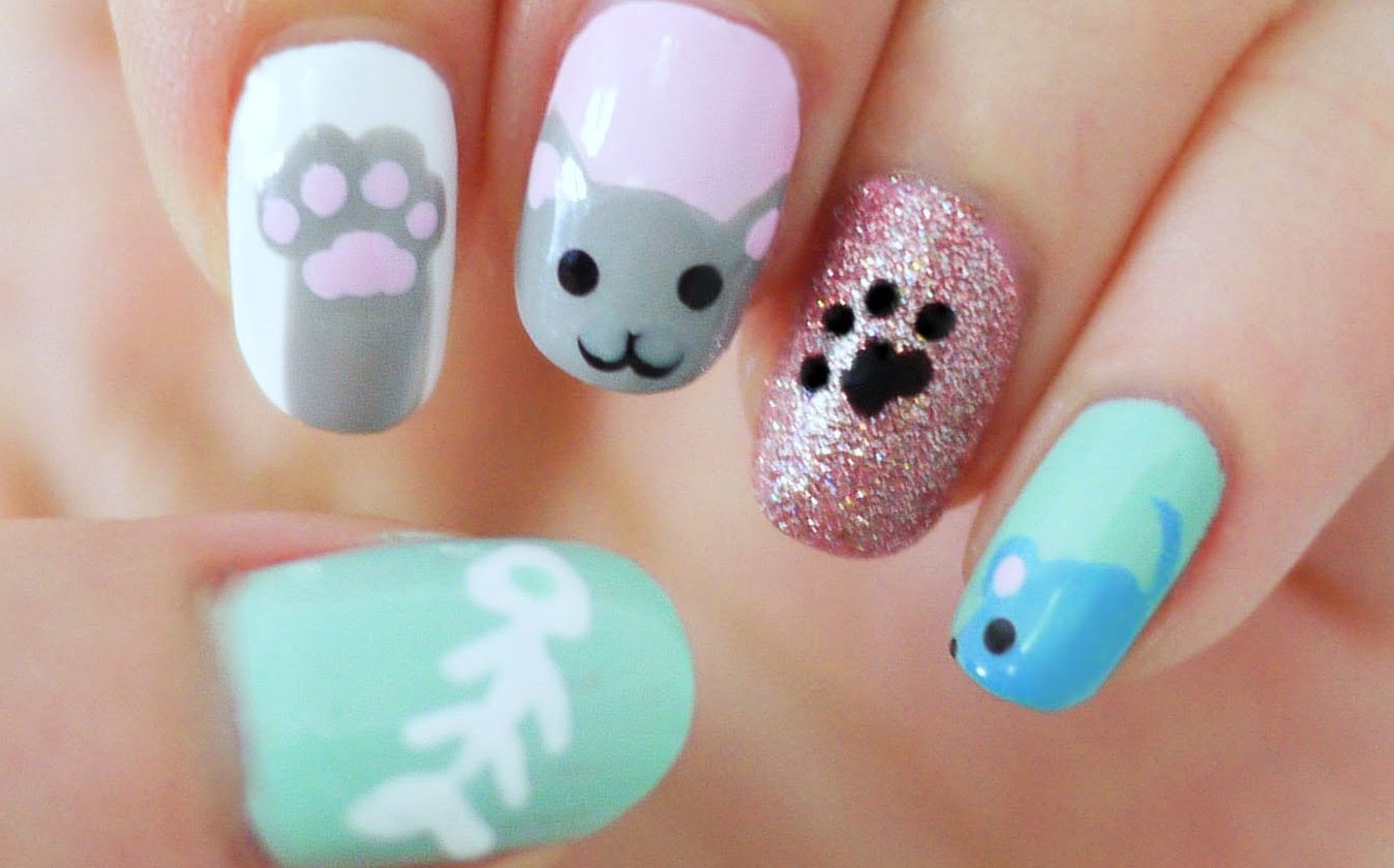This Adorable Kitty Cat Nail Art Is A Fun And Simple Design